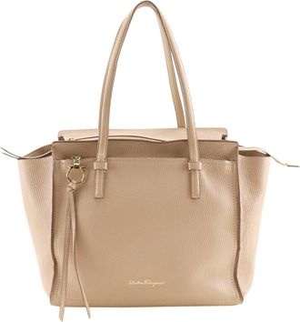 Ferragamo Beige Leather Tote Bag (Pre-Owned)