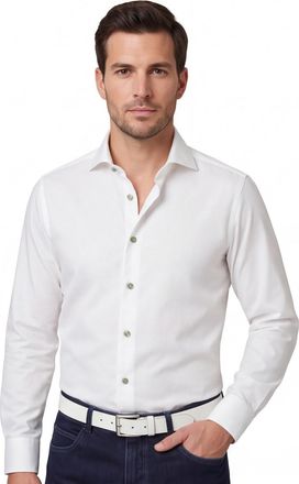 Led&ucirc;b Witte overhemd Ledub Slim Fit effen