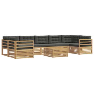 vidaXL Conjunto De Sof&aacute;s De Exterior 8 Uds. Blanco Y Antracita Vidaxl