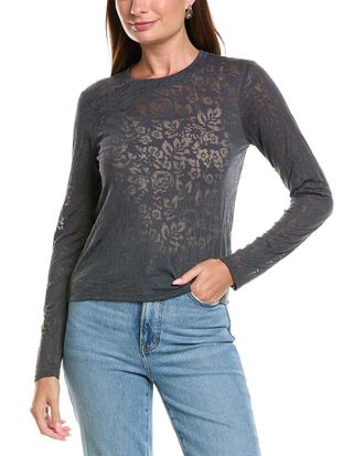 Splendid Burnout Knit Long Sleeve Top