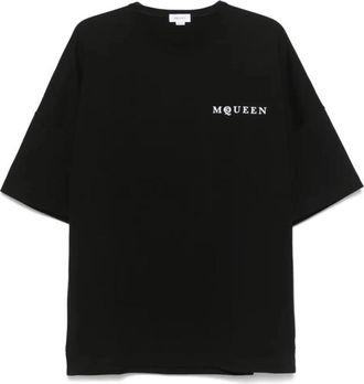 Alexander McQueen Exploded Logo Print T-shirt - Heren - T-shirts - Zwart - L - Katoen - Tops