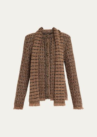 Kobi Halperin Faye Fringed Metallic Knit Sweater