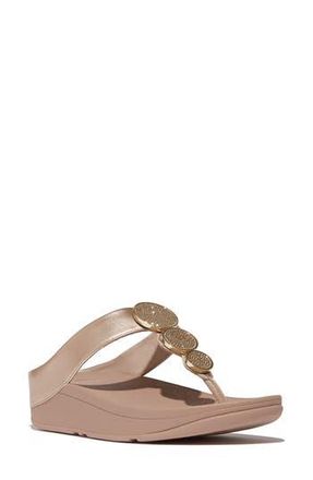 FitFlop Halo Platform Wedge Flip Flop in Metallic Latte Beige at Nordstrom Rack, Size 11