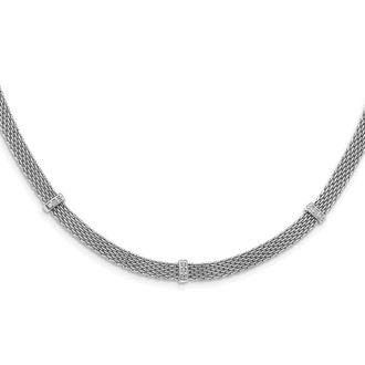 Diamond2Deal Sterling Silver Cubic Zirconia Fancy Necklace 18