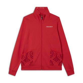 Freddy Felpa zip leggera con collo alto e dettagli floreali