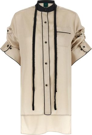 JEJIA Berta Shirt - Dames - Overhemden - Beige - M - Satijn - Overhemden