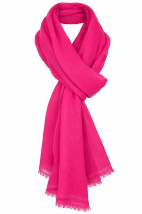 Dolma Womens Diamond Weave Cashmere Featherweight Scarf In Fuchsia