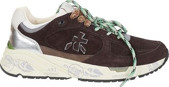 Premiata Dark Brown Mased Suede Metallic Sneakers