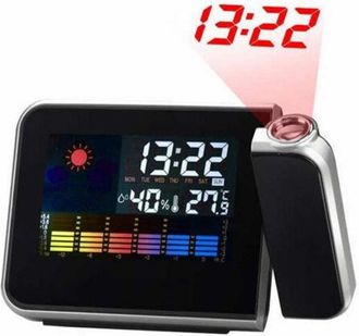 Trade Shop Trade Shop - Sveglia Igrometro Digitale Laser Orologio Temperatura Per Umidita Allarme Data
