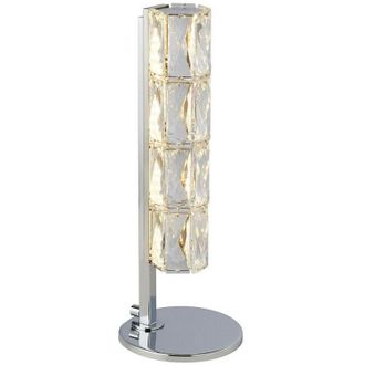 Searchlight Searchlight - Remy Led Table Light, Hexagonal Tube Bar, Chrome, Clear Crystal Trim