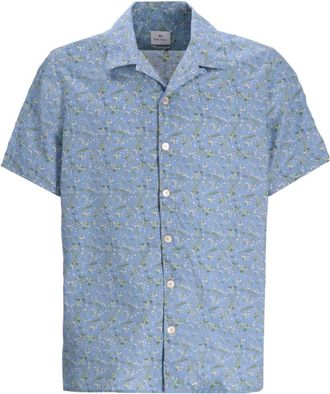 Paul Smith Floral Print Cotton Shirt - men - Cotton - L - Blue
