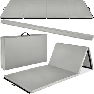Best Choice Products 10ftx4ftx2in Folding Gym Mat 4-Panel w/ Carrying Handles & Folding Balance Beam