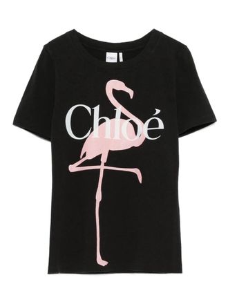 Chloé Classic Flamingo Print T-Shirt