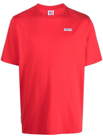 Autry logo-print cotton T-shirt - men - Cotton - S - Red