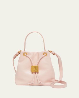 Balmain Pulse Leather Drawstring Bucket Bag