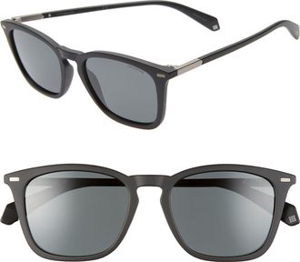 Polaroid 52mm Polarized Sunglasses in Matte Black/Grey Polar at Nordstrom
