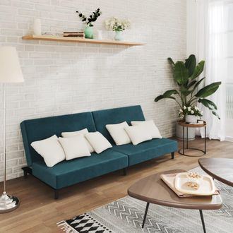vidaXL Sof&aacute; Cama De 2 Plazas Terciopelo Azul Vidaxl