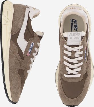 Autry Mens Low Sneakers Reelwind Brown Leather Trainers