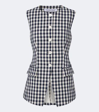 Veronica Beard Lois gingham cotton vest