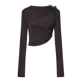 CHRISTOPHER ESBER Top asimmetrico a maniche lunghe - - Tops - Donna - Marrone - S