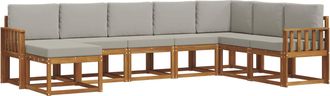 vidaXL Conjunto De Sof&aacute;s De Exterior 8 Uds. Gris Natural Y Claro Vidaxl