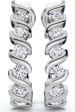 Pompeii3 3/8Ct Diamond Curve Earrings 14k Gold Lab Grown Lab Grown