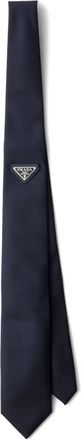 Prada Cravatta con logo - Blu