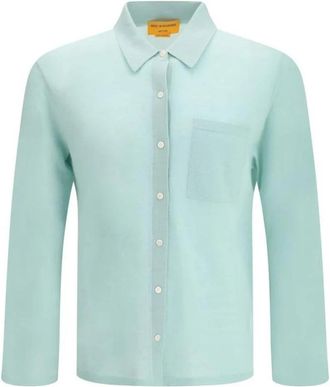 Guest In Residence Cashmere Patroon Shirt - Dames - Overhemden - Blauw - XS - Kasjmier - Overhemden