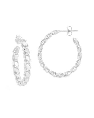 Chloe and Madison Chloe And Madison Silver Medium Link Hoops