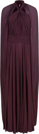 Genny cape-detail maxi dress - Red