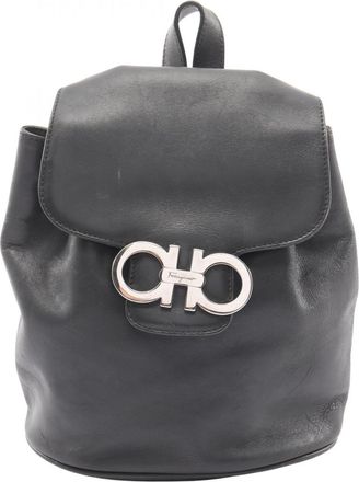 Ferragamo Gray Leather Backpack (Pre-Owned)