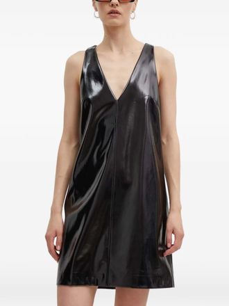 HUGO BOSS V-neck panelled mini dress - Black