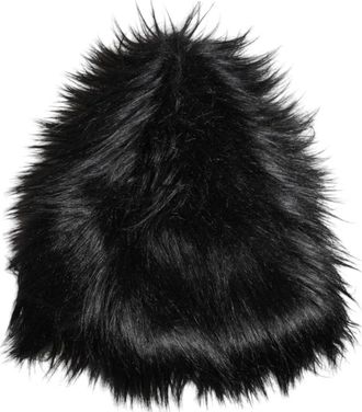 Dolce & Gabbana Zwarte Acryl Bont Emmerhoed - Dames - Hoeden - Zwart - ONE Size - Accessoires