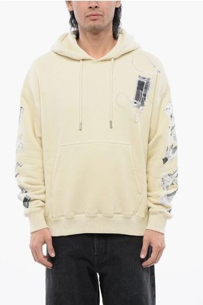 Off-white Brushed-Cotton Hoodie ANGORA Printed size Xxl