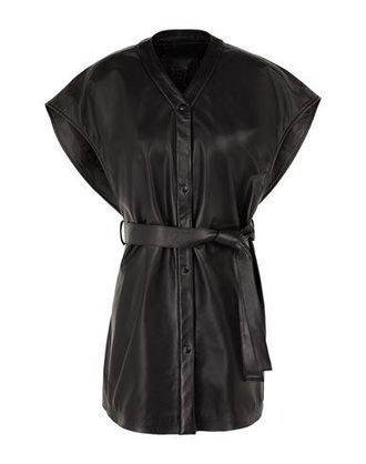 8 by YOOX LEATHER SLEEVELESS BELTED JACKET