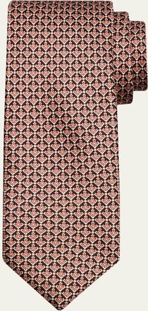 Brioni Mens Micro-Geometric Silk Tie