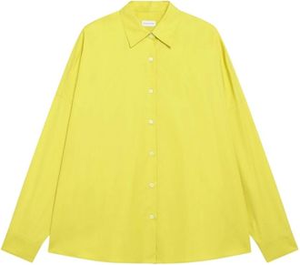 Dries Van Noten Camisa de Popel&iacute;n de Algod&oacute;n - Blouses & Shirts - Mujer - Amarillo - S