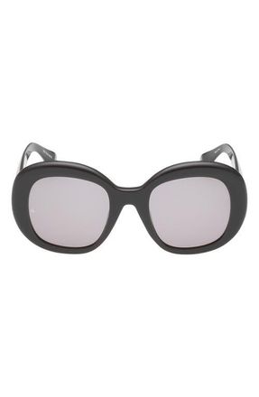 Rag & Bone 52mm Round Sunglasses in Shiny Fudge /Fudge Lenses at Nordstrom