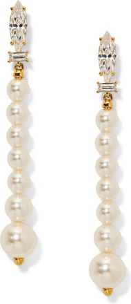 Nadri Under the Sea Cubic Zirconia & Faux Pearl Drop Earrings in Gold at Nordstrom