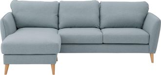 HOME AFFAIRE Ecksofa »MARSEILLE (242/152cm),L-Form, Rec. rechts/links« Massivholzbeine Eiche, Landhausstil, Wellenunterfederung