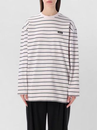 Rotate long sleeve crew neck striped top