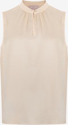 Hemisphere &Auml;rmelloses Seidensatintop mit Mandarinkragen