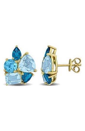 Delmar Sky Blue Topaz & London Blue Topaz Stud Earrings at Nordstrom Rack