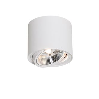 QAZQA Moderno Foco De Techo Inteligente Blanco Giratorio E Inclinable Con Wifi Gu10 111mm - Rondoo Up Aluminio Redonda Adecuado Para Led Max. 1 X 10 Watt - 