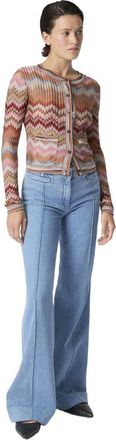 Missoni Denim Flared Trousers With Cuffed Hem And Center Crease in Blue at Nordstrom, Size 42 It