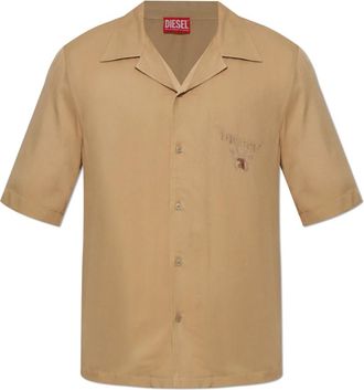 Diesel S-Ketlir Shirt - Heren - Korte mouwen Overhemden - Beige - L - Overhemden