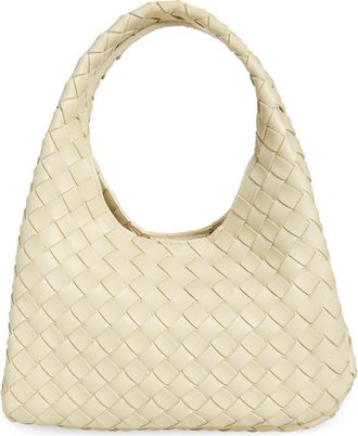 Bottega Veneta Small Campana Intrecciato Leather Shoulder Bag in 9195 Sea Salt-M Brass at Nordstrom