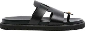 Versace Black Silk and Nylon Sandals