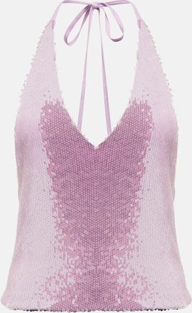 Rotate Sequined halterneck top