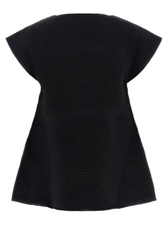 Issey Miyake Corrugated Knit Dress - Black